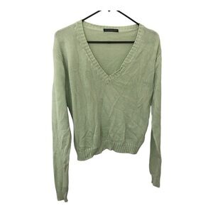 Brandy Melville mint green Leigh vneck cotton sweater